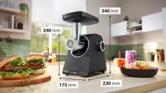 Serie 4 MFWS440B Gıda Kıyma Makinesi MultiPower 1900 W Siyah, Siyah